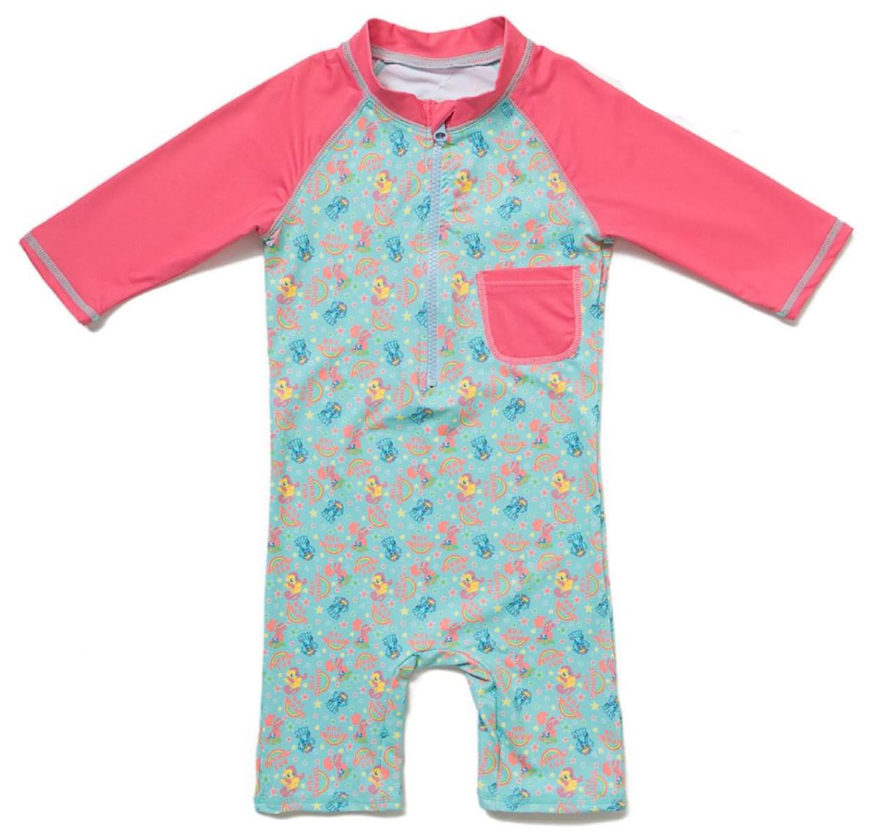 【送料無料】 ベビー 水着 ラッシュガード UPF50+ UVカット 女の子 ワンピース 3/4袖 色：Pony、サイズ..