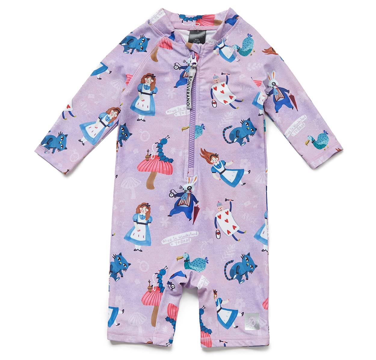 【送料無料】 ベビー 水着 ラッシュガード UPF50+ UVカット 女の子 ワンピース 3/4袖 色：Tales、サイズ：18-24 Months