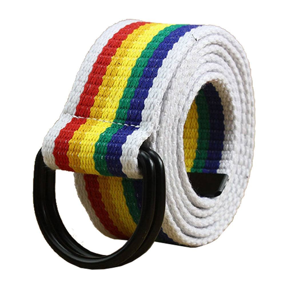 【送料無料】 （マイクイーン） ベルト メンズ カジュアル おおきいサイズ 作業用ベルト belt おしゃれ 9色展開 色：虹&ブラック、サイズ：120