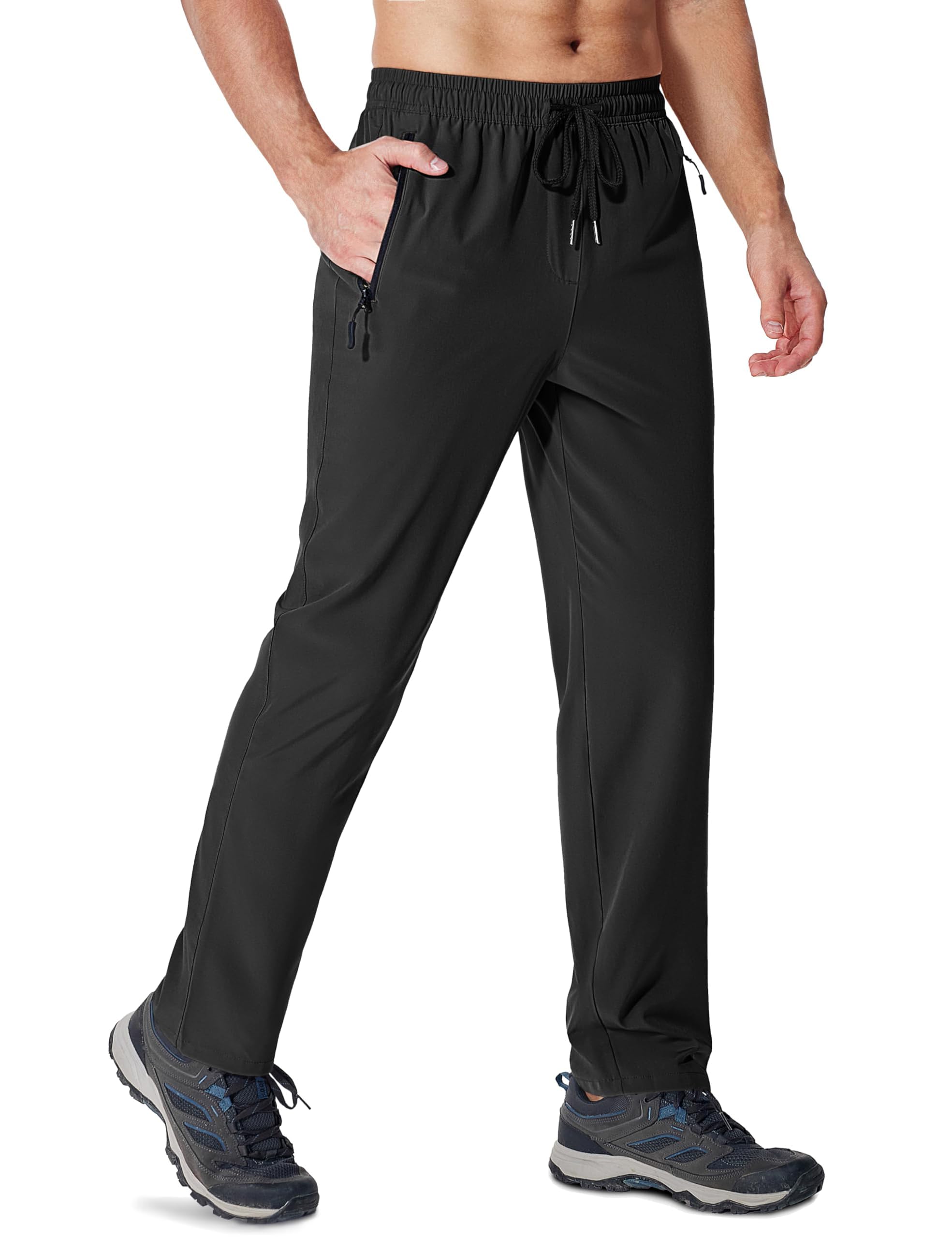 【送料無料】 ジャージ メンズ 下 ランニングパンツ スポーツウェア 吸汗速乾 通気 撥水 ストレッチパンツ トレーニング ジム ボトムス 春夏秋 色：ブラック、サイズ：XL