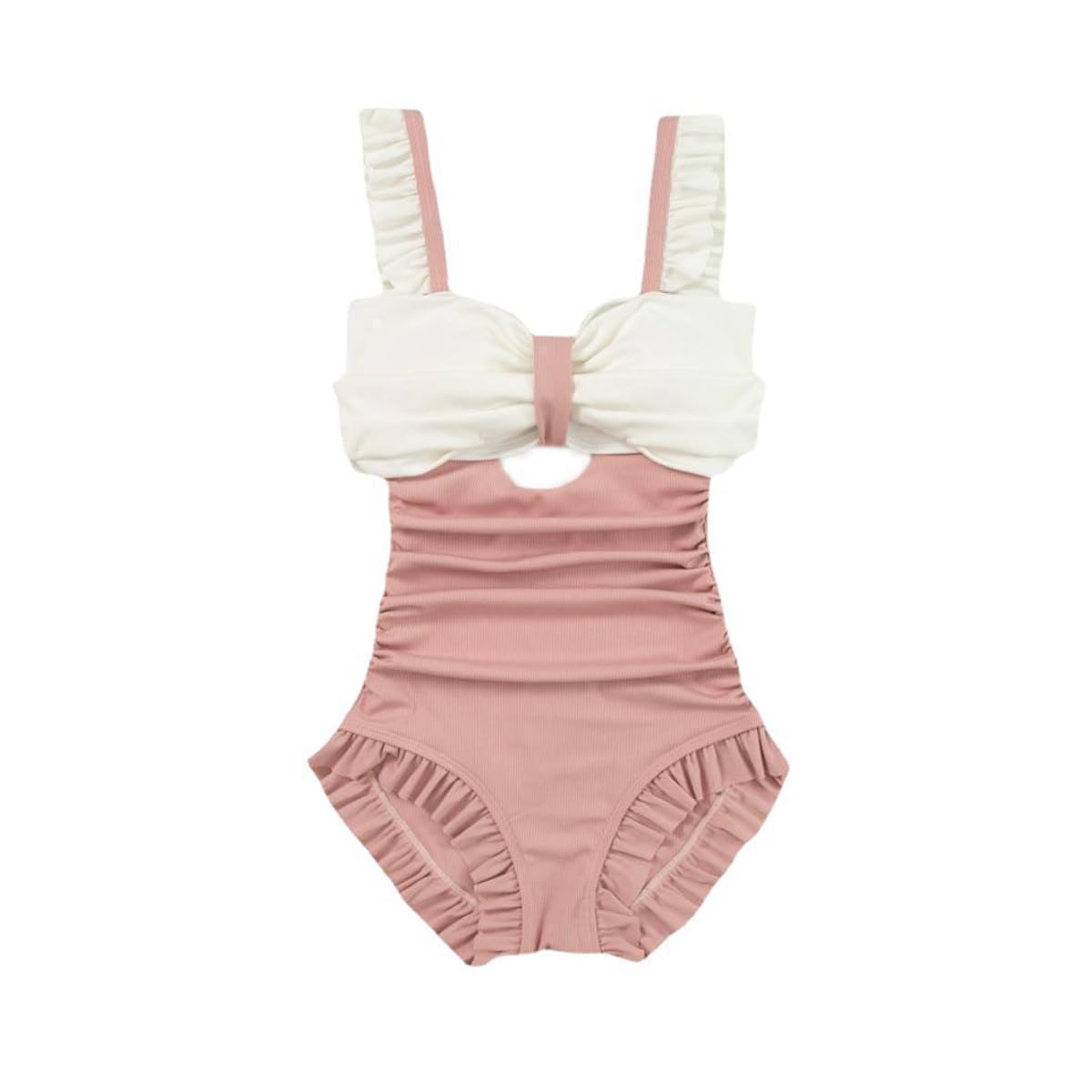 【送料無料】 水着 レディースセット 可愛い水着 ショートパンツ タンキニ ラッシュガード ビキニ ビーチウェア ハイウエスト 大きいサイズ おしゃれ水着 色：ピンク/ホワイト、サイズ：L