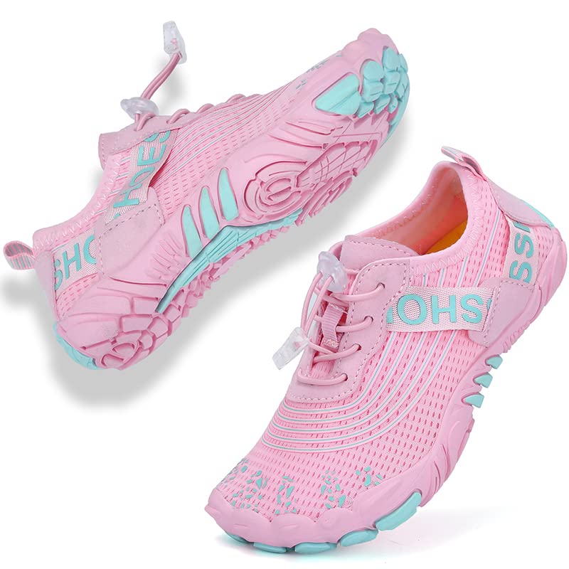 【送料無料】 マリンシューズ キッズ ウォーターシューズ 子供用 水陸両用 軽量 速乾 ウォーターシューズ ビーチサンダル 旅行 海水浴 室内用 携帯便利 滑り止め 色：ピンク-3、サイズ：23.0 cm