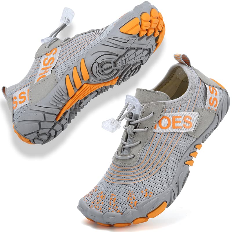 【送料無料】 マリンシューズ キッズ ウォーターシューズ 子供用 水陸両用 軽量 速乾 ウォーターシューズ ビーチサンダル 旅行 海水浴 室内用 携帯便利 滑り止め 色：グレー-1、サイズ：21.0 cm