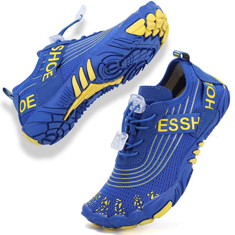 【送料無料】 マリンシューズ キッズ ウォーターシューズ 子供用 水陸両用 軽量 速乾 ウォーターシューズ ビーチサンダル 旅行 海水浴 室内用 携帯便利 滑り止め 色：ブルー-4、サイズ：22.0 cm