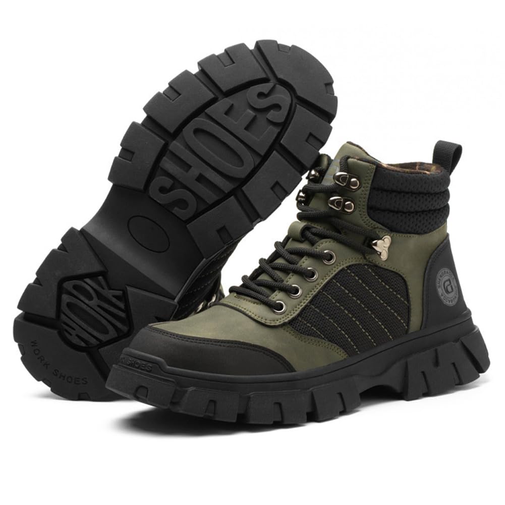 【送料無料】 安全靴 ハイカット メンズ ワークシューズ 防水 軽量 作業靴 溶接用 通気性 おしゃれ あんぜん靴 ブーツタイプ 革靴 釘踏み抜き防止 鋼先芯入...