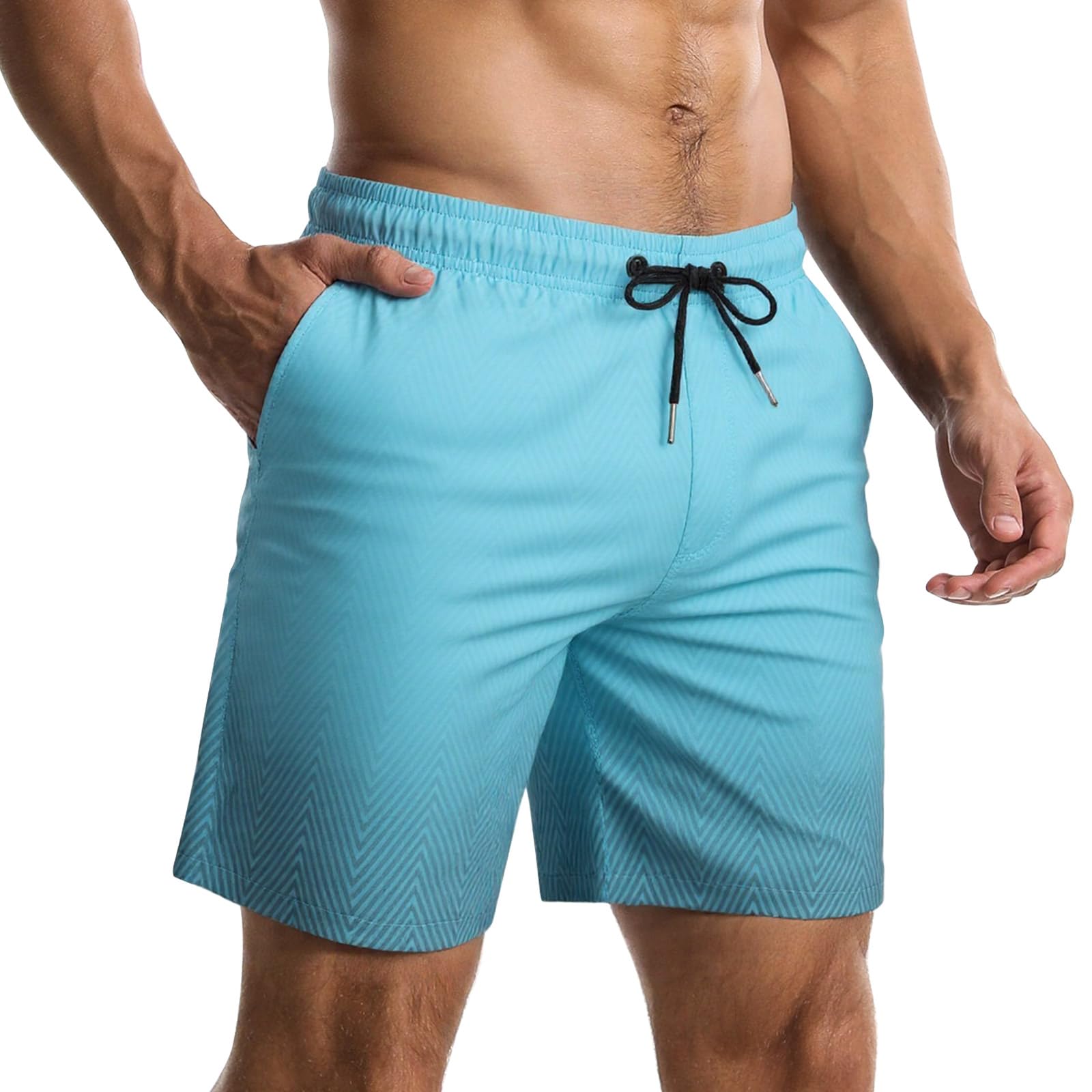 【送料無料】水着 メンズ 海水パンツ サーフパンツ トランクス 夏 海パン メッシュインナー付き ボードショーツ スイムウェア 水陸両用 通気速乾 大きサイズ 色：ライトグリーン、サイズ：M