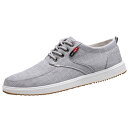 【送料無料】 メンズ スニーカー 軽量 シューズ ローカット カジュアル キャンバス 靴 ウォーキングシューズ おしゃれ 滑りにくい 履き心地 色:グレー、サイ...
