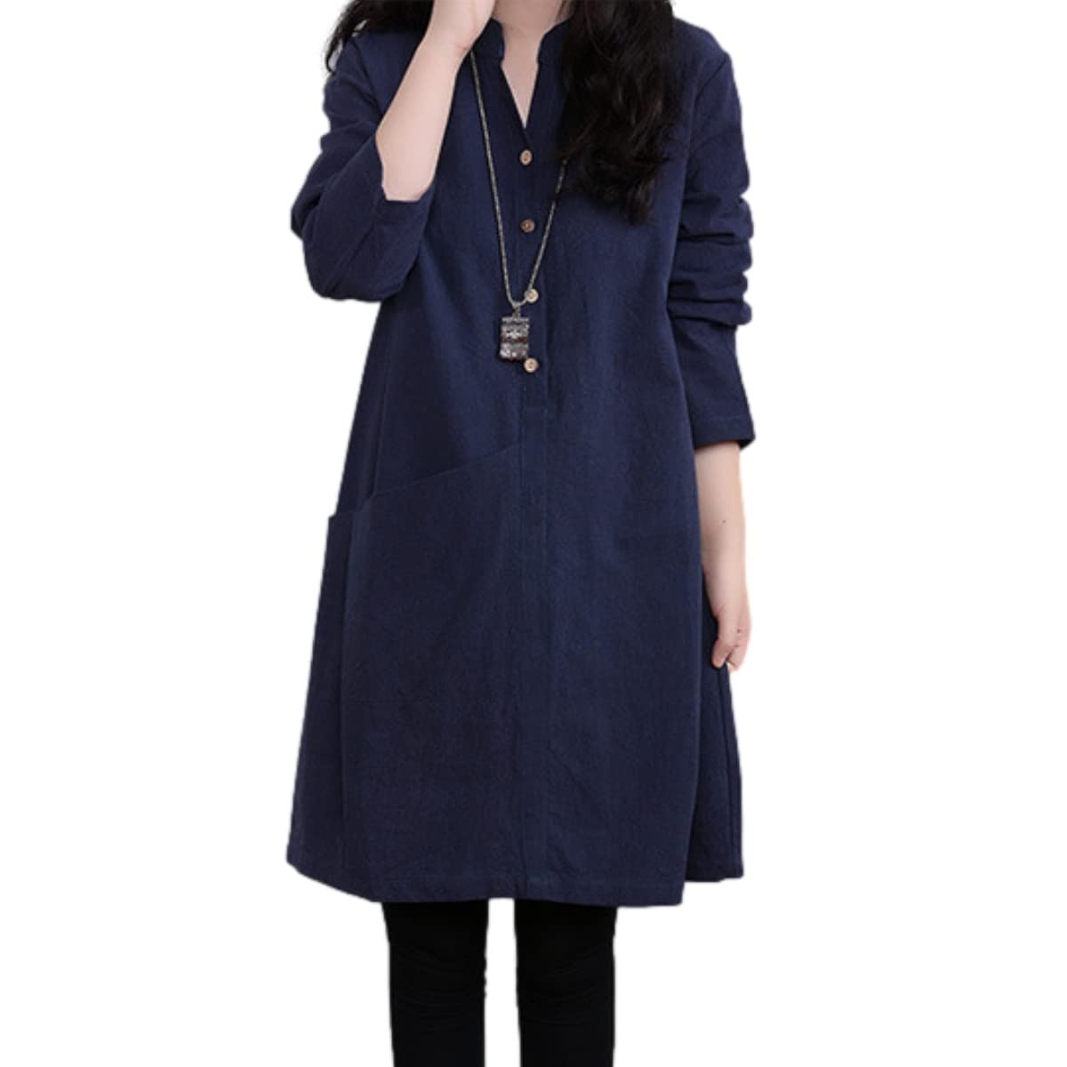 【送料無料】 レディース チュニック おしゃれ シャツ ブラウス 長袖 膝丈 ワンピース スキッパー かわ..