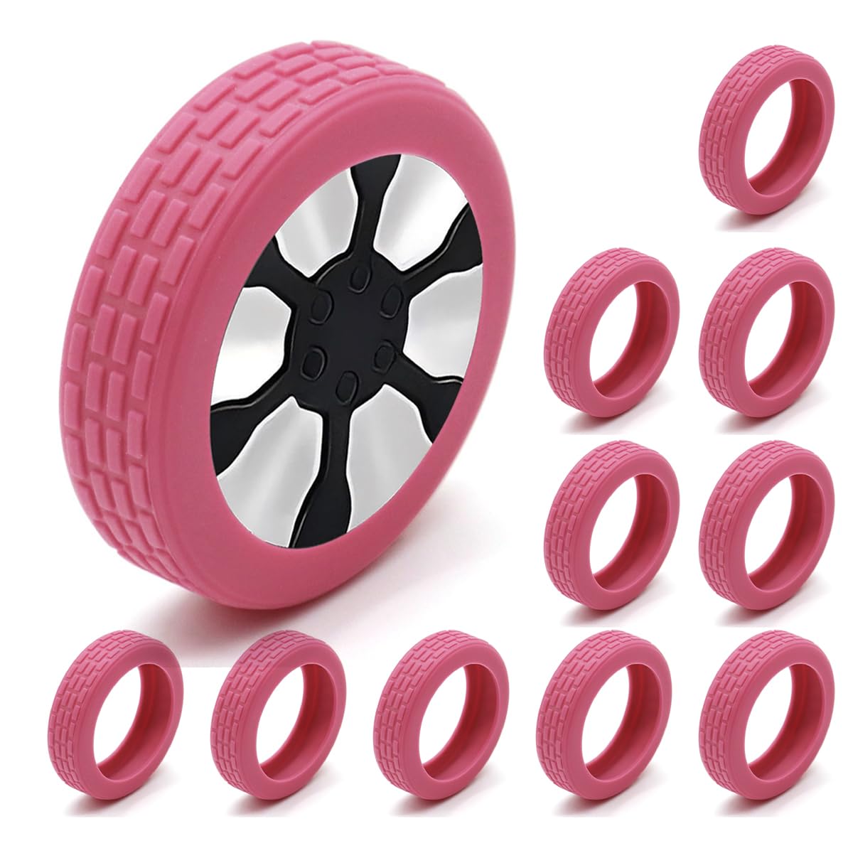 【送料無料】[maruno] スーツケース タイヤカバー 10個 キャスターカバー 脱落防止 キャリーケース 静..