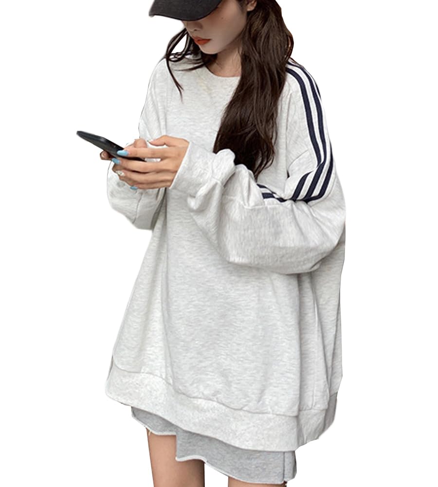 【送料無料】[Fosys] トレーナー スウェット レディース メンズ 丸首 長袖 カジュアル ゆったり 男女兼..