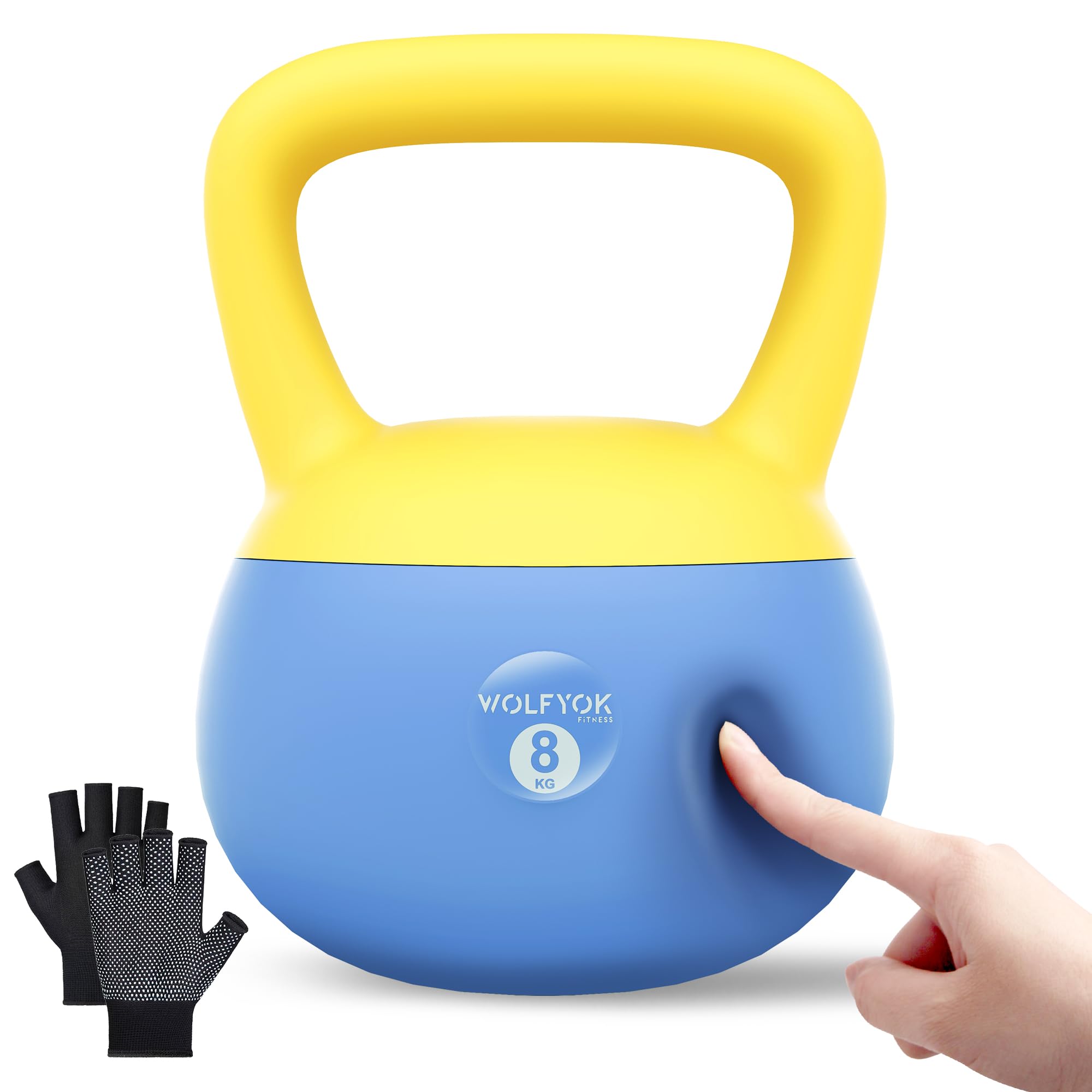 【送料無料】ケトルベル ソフト 4kg 6kg 8kg 10kg 滑り止め手袋 【鋼砂充填・騒音軽減】kettlebell ト..