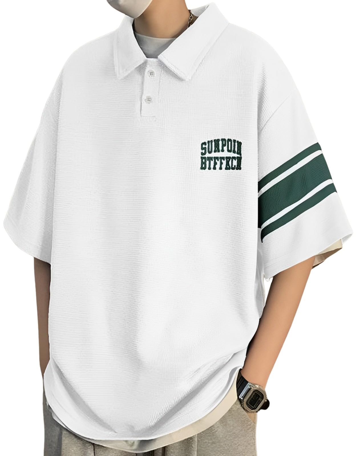 【送料無料】[emptio] [エンプティオ] 半袖 トップス ワークシャツ 大きいサイズ 通気性 ポロシャツ シャツ メンズ 色：グローリーホワイト、サイズ：L