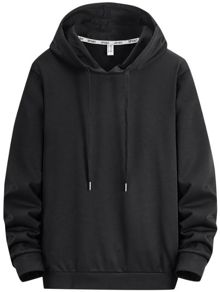 【送料無料】[emptio] [エンプティオ] 無地 スリム パーカー 長袖 フード付き メンズ 色：マットブラック、サイズ：XL