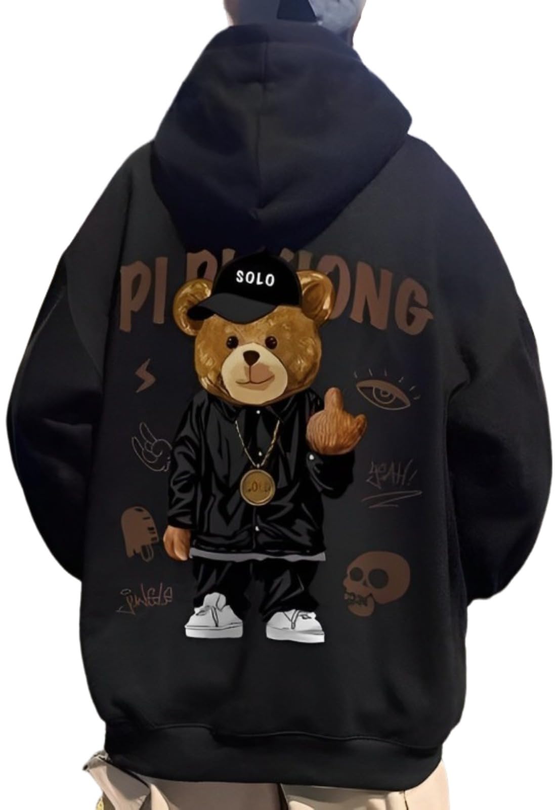 【送料無料】[emptio] [エンプティオ] メンズ パジャマ ペアルック バックプリント 動物 クマパーカー ..