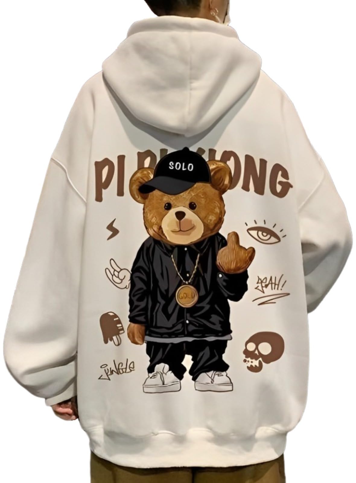 【送料無料】[emptio] [エンプティオ] メンズ パジャマ ペアルック バックプリント 動物 クマパーカー ..