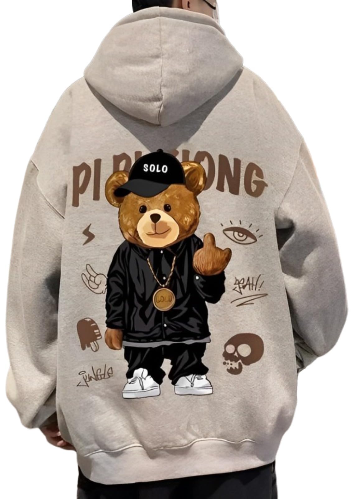 【送料無料】[emptio] [エンプティオ] メンズ パジャマ ペアルック バックプリント 動物 クマパーカー ..