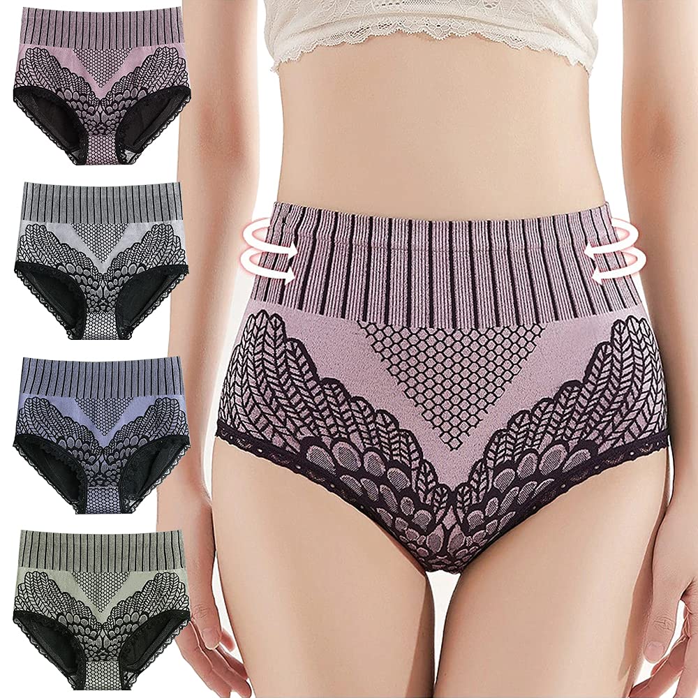 【送料無料】[ANCHRI] ショーツ レディース 綿100% 深め パンツ 下着 女性 セット かわいい コットン パンティー オーガニック コットン 柔らか パンツ すっぽりショーツパンツ速乾 パンティ 抗菌 高通気性と伸縮性 魅力感 速乾4枚 色：タイプA-【4枚セット】、サイズ：M