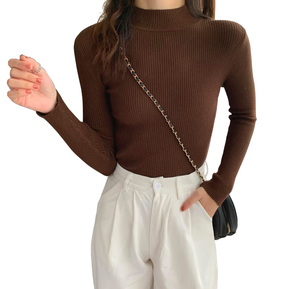 【送料無料】[ADKASS] セーター ニット レディース リブ ニット長袖 トップス ハイネック  ...