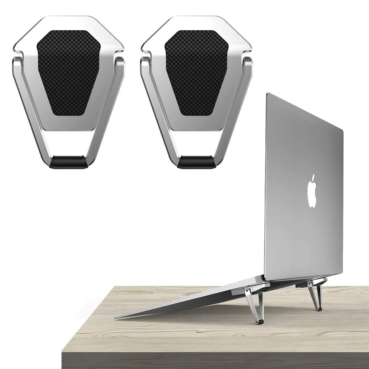 【送料無料】USK STORE ノートパソコン スタンド コンパクト 折りたたみ 軽量 貼り付け アルミ スタイ..