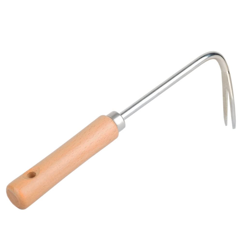 【送料無料】Bireegoo 草抜き ガーデニングツール 除草 草取り 草削り 掘削 除草フォーク 草抜きフォーク 芝生除草ツール 使いやすい 携帯便利 園芸用品 ガーデン作業 家庭用 庭 芝生 歩道 私道 色：木製ハンドル