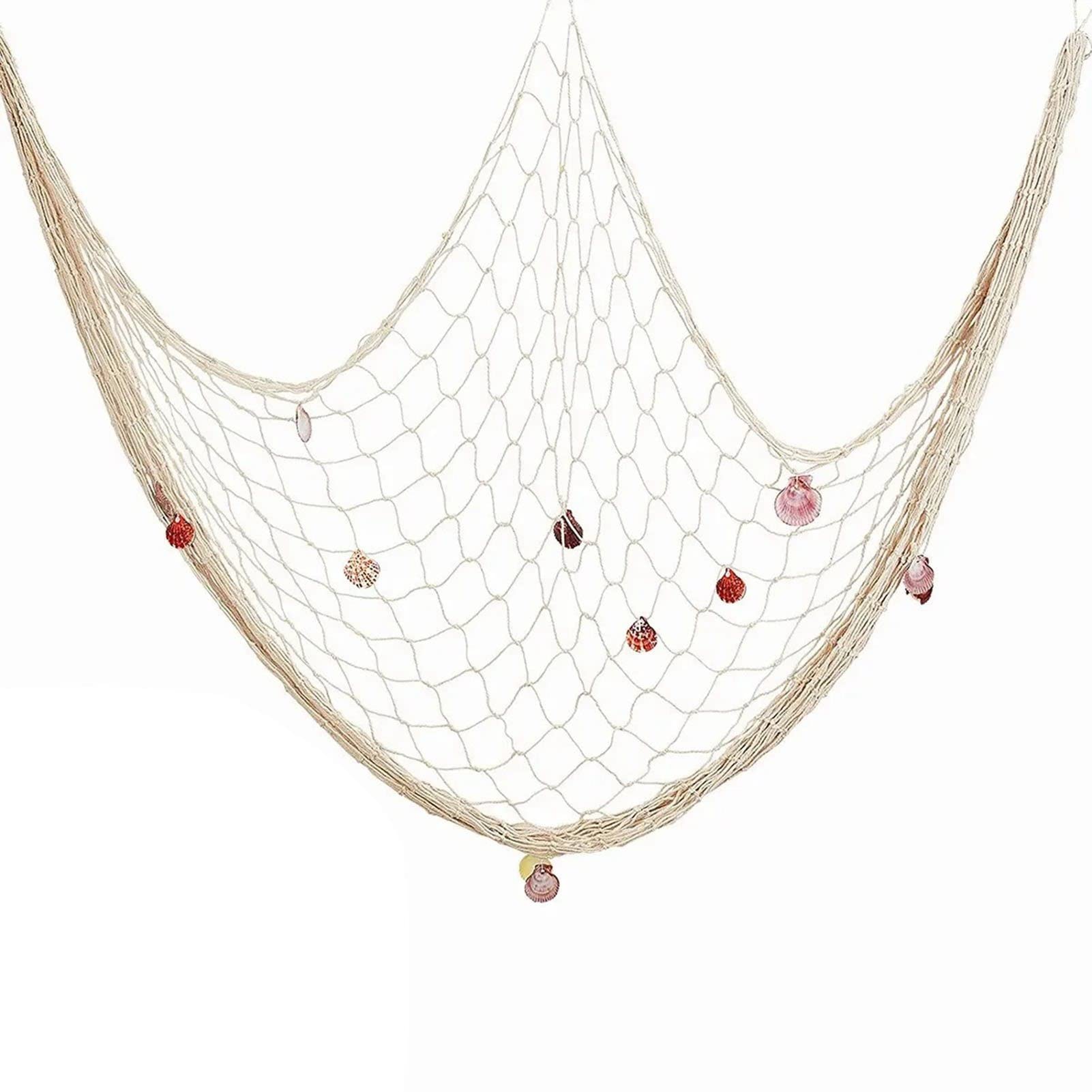 【送料無料】Urhomy 漁網 魚網壁掛け 飾り漁網 地中海風 壁掛けの飾り物 天然貝殻付き 漁網壁掛け 船の漁網飾り マリンテイスト壁飾り 色：defult、サイズ：default