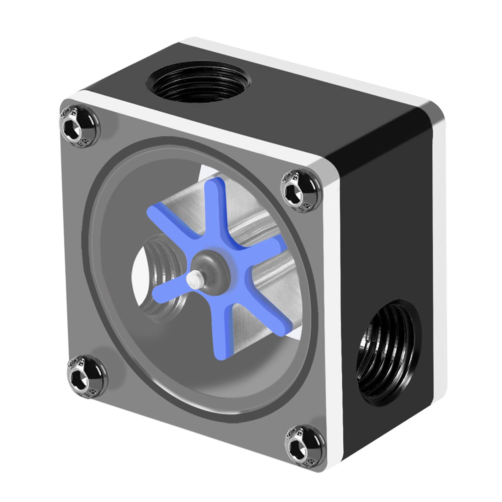 【送料無料】J-ouuo 6 インペラ 3 ウェイ PC 水冷システム用流量計インジケータ G1/4 スレッド