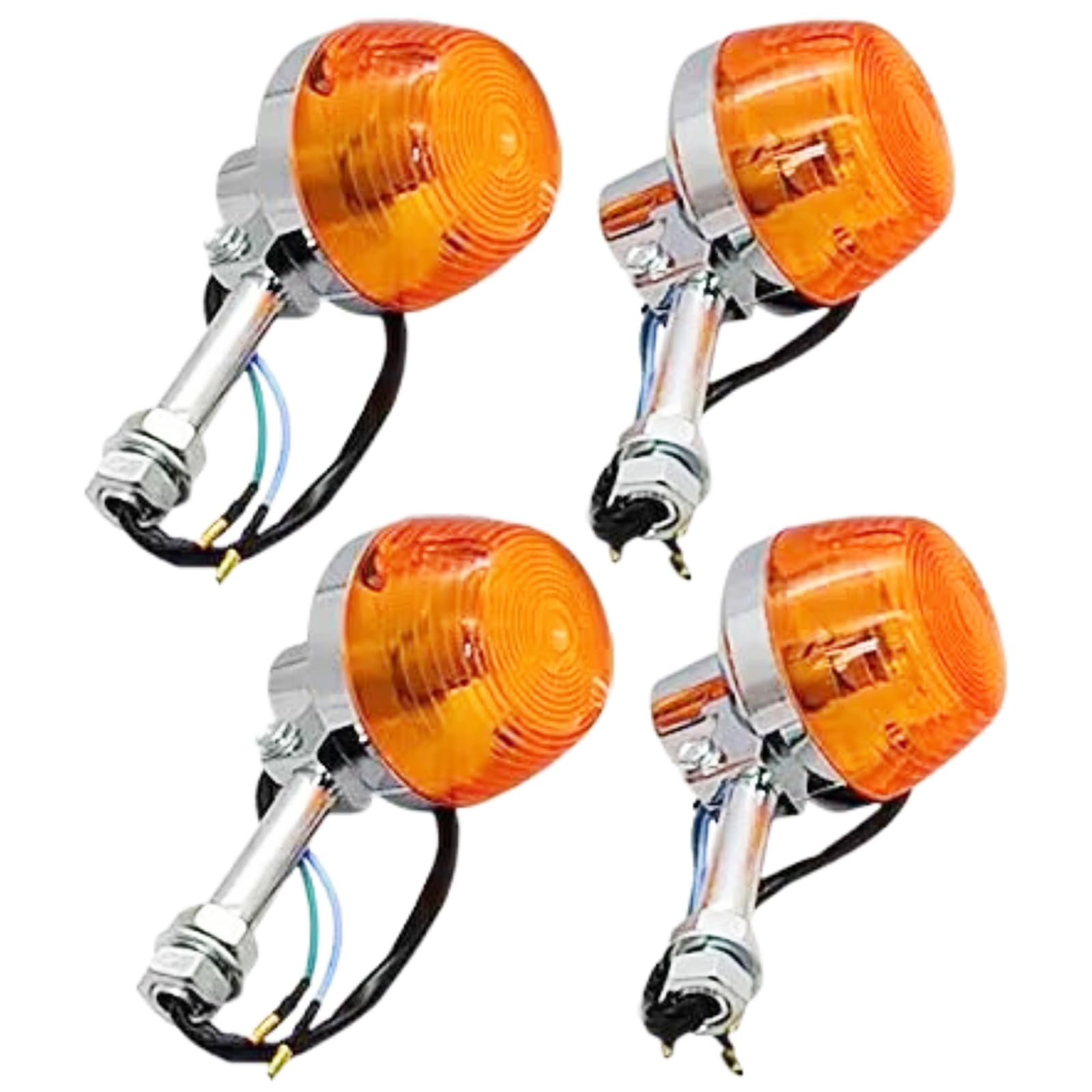 【送料無料】TIGRE BLANC バイク ウインカー CB 高輝度 オレンジ アンバー 12V 汎用 CB250T CB400F CL350 4個 セット サイズ：ロングステー