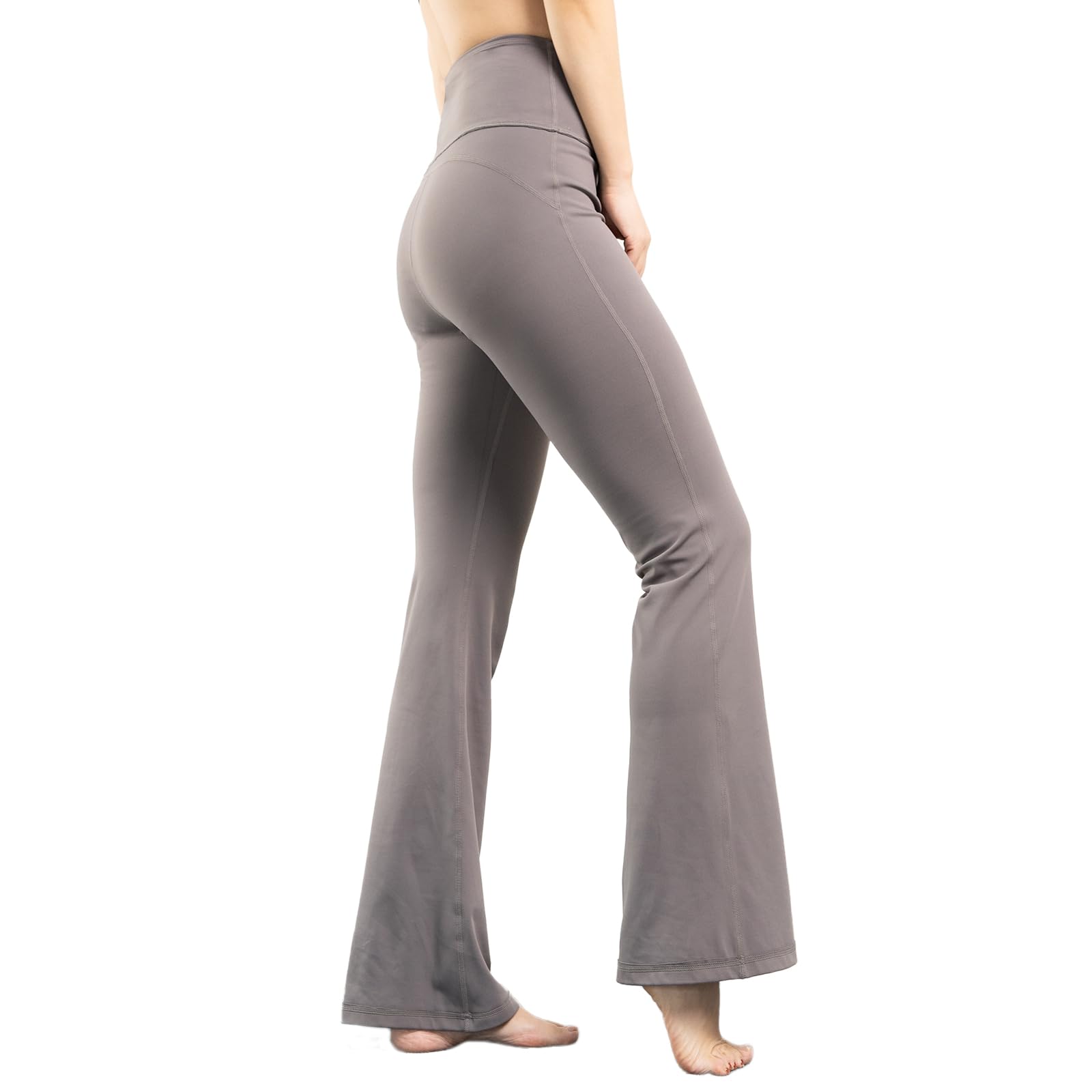 【送料無料】[iito.seasons] フレアパンツ フレアレギンス レギンス ヨガパンツ レディース ヨガ スポーツウェア 10分丈 ハイウエスト 無地 綿 伸縮性 ダンス フィットネス ストレッチ 美脚 吸汗 速乾 快適 着痩せ UVカット 色：グレー、サイズ：L