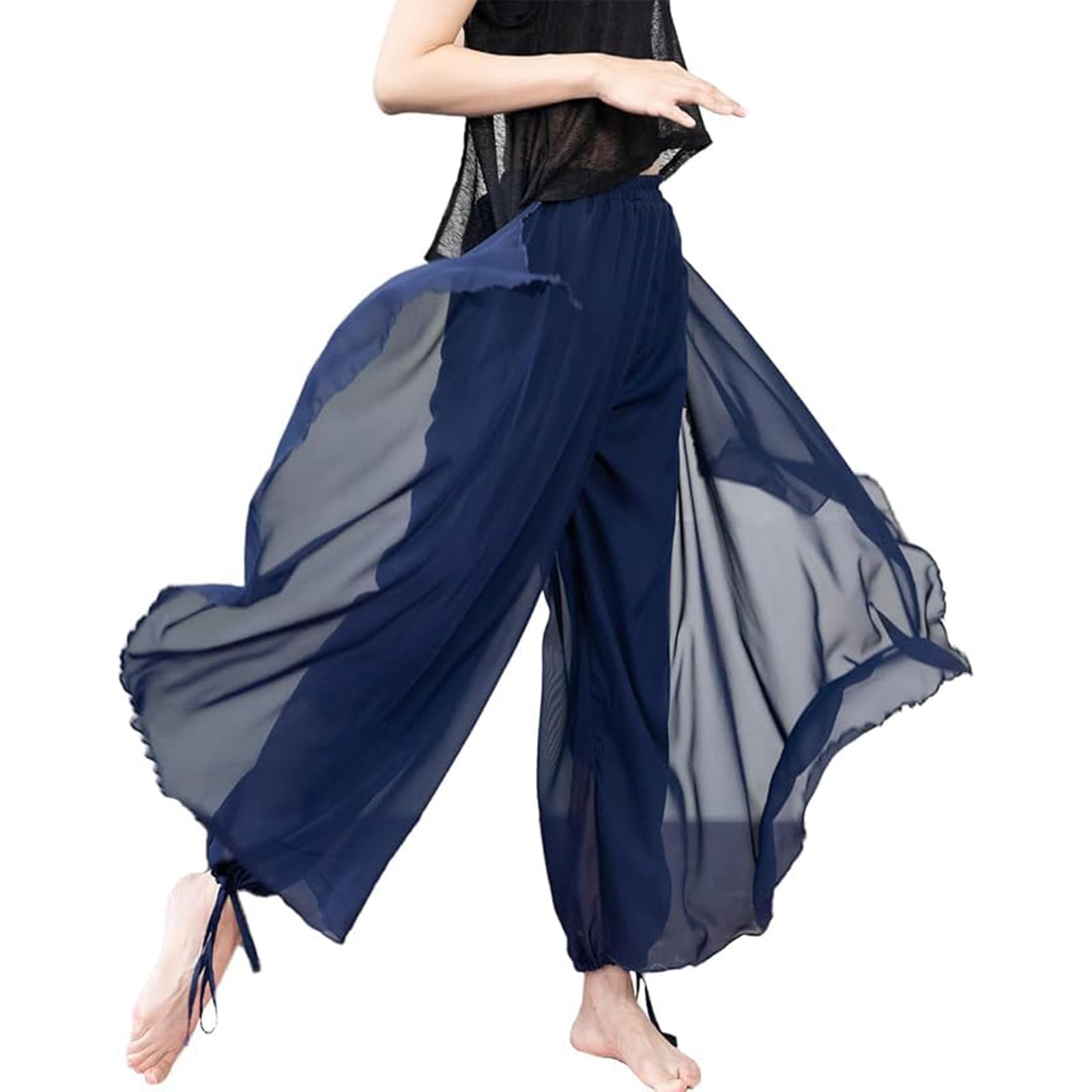 【送料無料】[iito.seasons] ダンス ガウチョパンツ シフォン スカーチョ ヨガパンツ ワイドパンツ レ..