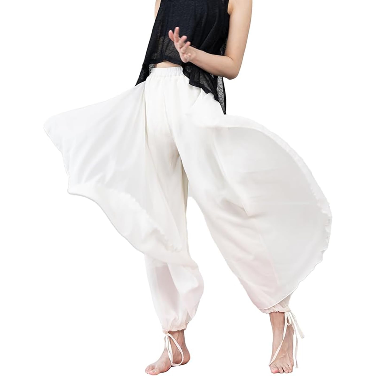 【送料無料】[iito.seasons] ダンス ガウチョパンツ シフォン スカーチョ ヨガパンツ ワイドパンツ レ..