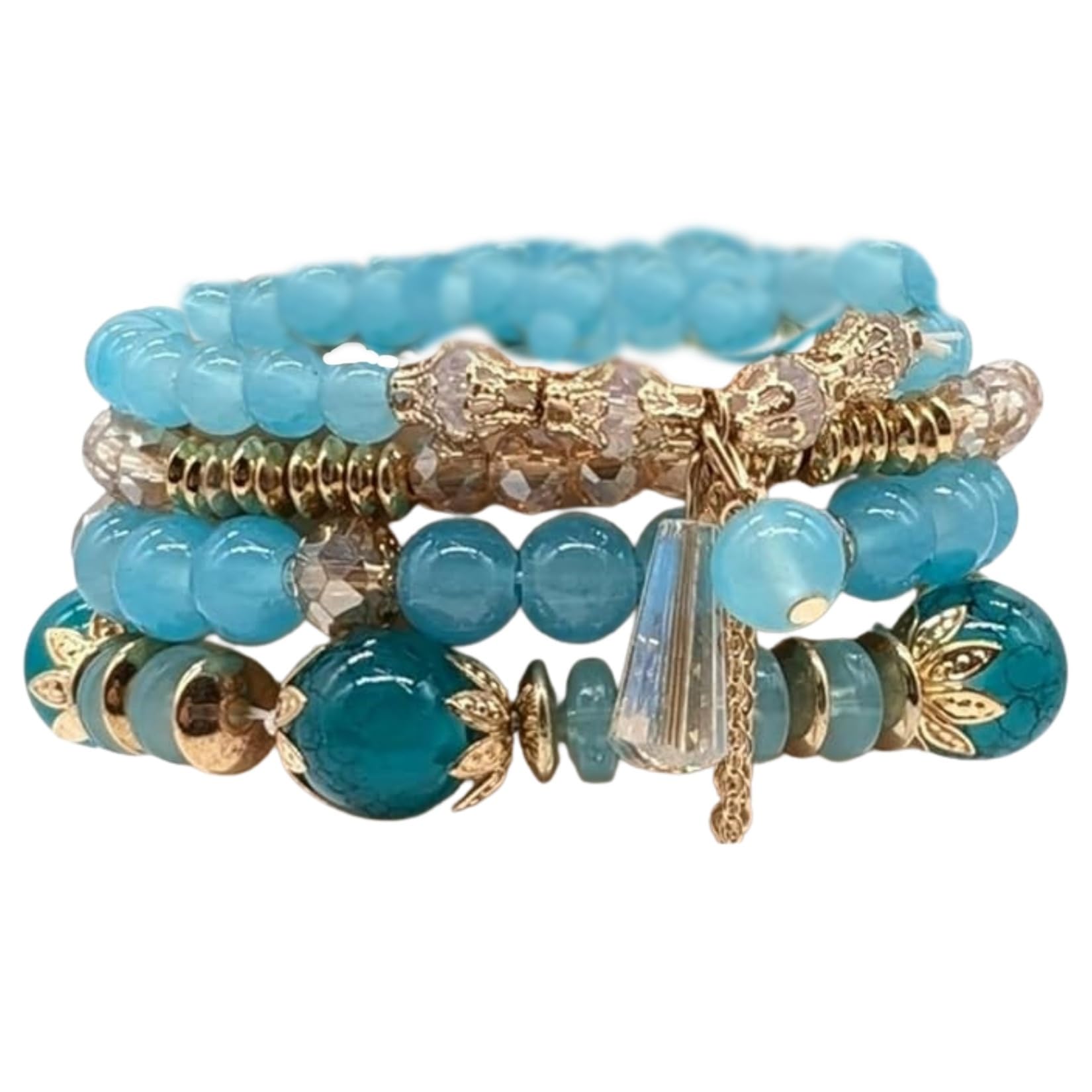 楽天COCO 生活便利グッズ【送料無料】[APOSITV]ブレスレット ターコイズ レディース ターコイズブルー バングル ブルー 異素材 色：ターコイズブルー