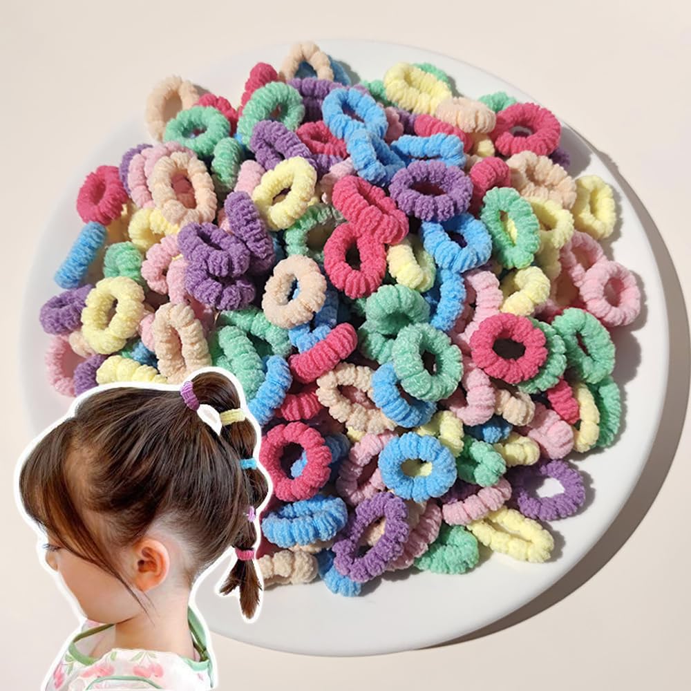 【送料無料】SEEWEN ヘアゴム 子供 髪ゴム キッズ 100本 大容量 絡まらない 髪に傷しない ベビー キッ..