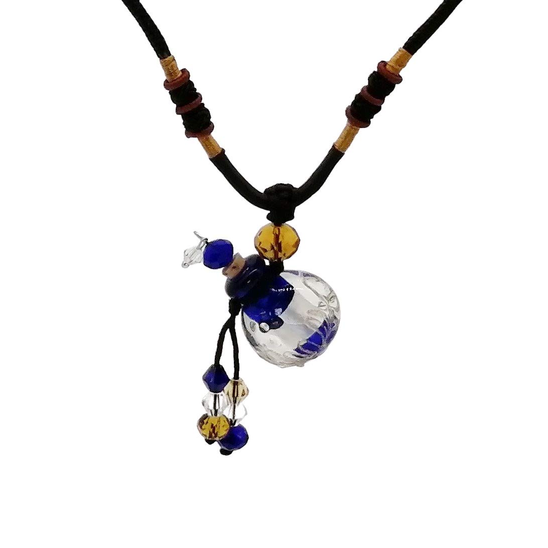 【送料無料】[APOSITV] 香水 ペンダント ネックレス アロマペンダント レディース アクセサリー フレグランスボトル 瓶 色：ネイビー