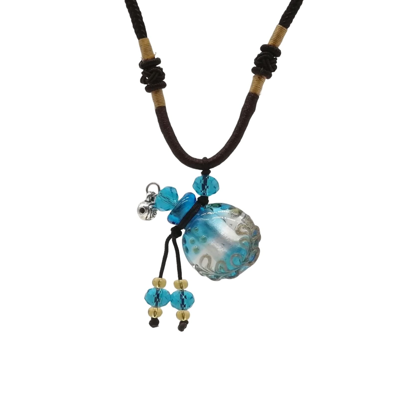 【送料無料】[APOSITV] 香水 ペンダント ネックレス アロマペンダント レディース アクセサリー フレグランスボトル 瓶 色：ブルー