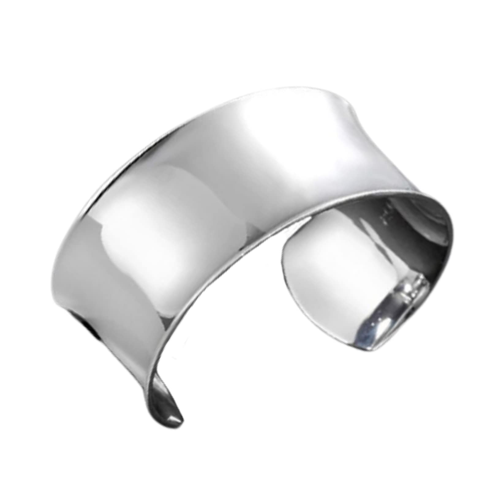 楽天COCO 生活便利グッズ【送料無料】[APOSITV]ブレスレット レディース バングル シルバー シンプル リング ワイド フリーサイズ 収納袋付き 色：シルバー、サイズ：ワンサイズ