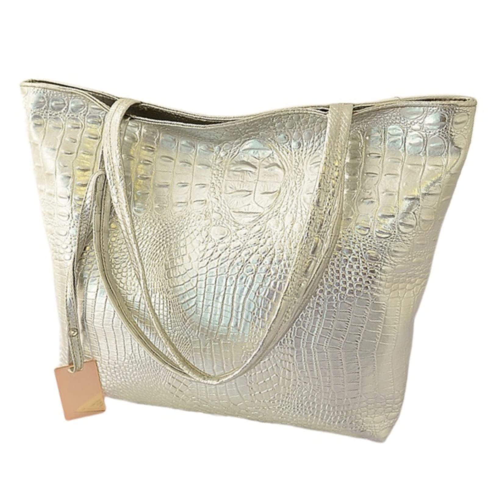 【送料無料】[APOSITV] 型押し バッグ レディース クロコ型押し エナメル型押しバッグ トー ...