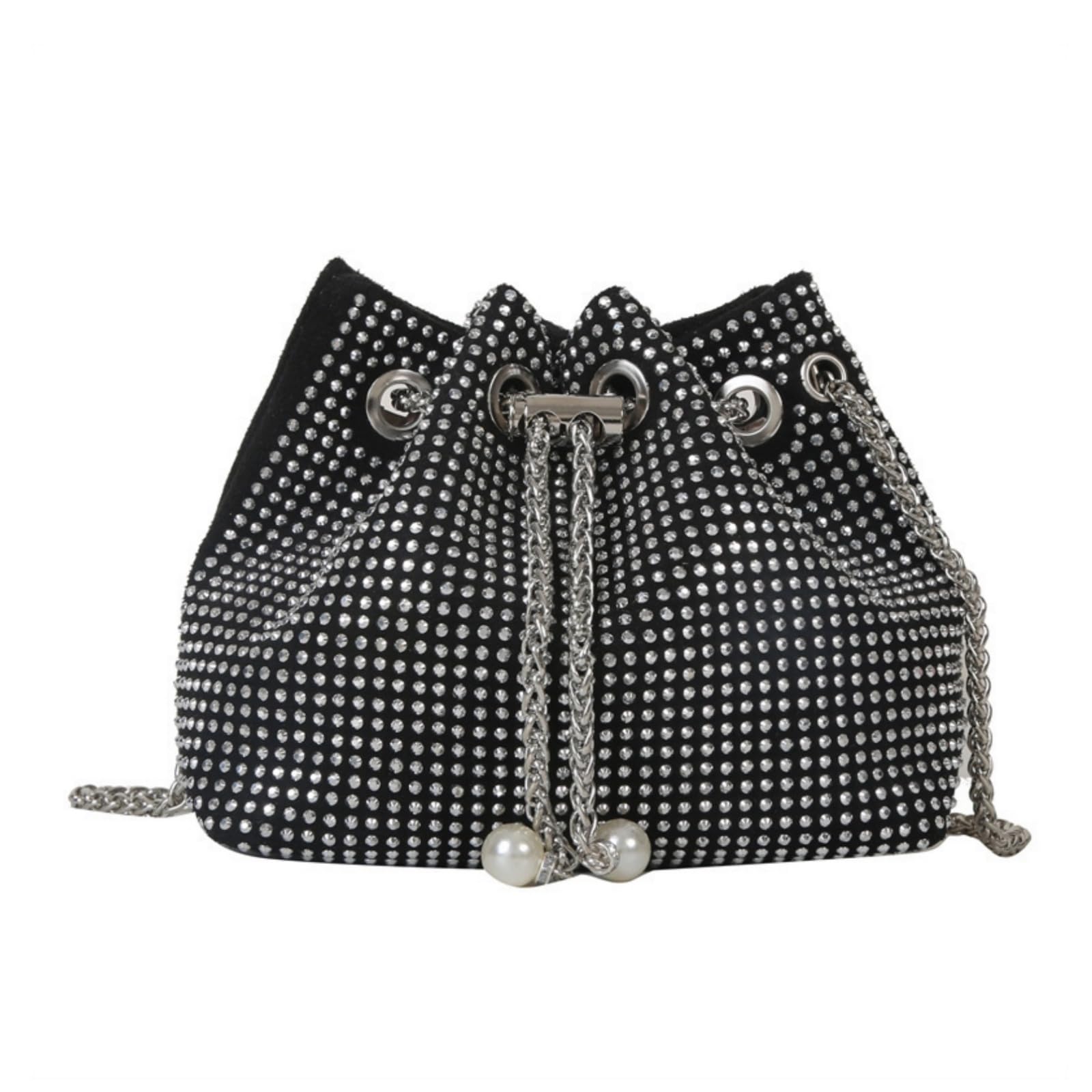 【送料無料】[APOSITV] ショルダーバッグ キラキラ レディース シルバーチェーン パーティ ラインスト..