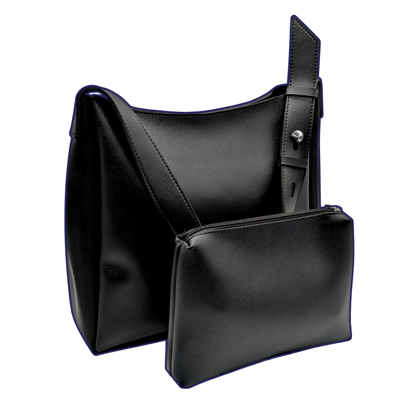 【送料無料】[APOSITV] トートバッグ レディース pu シンプル 黒 軽量 色：ブラック