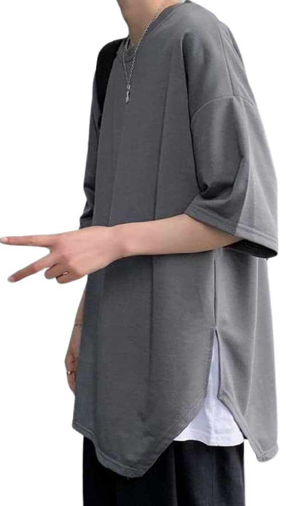 【送料無料】[emptio] [エンプティオ] 半袖 シャツ ビッグシルエット オーバーサイズ 丈長 メンズ 色：ソフトグレー、サイズ：M