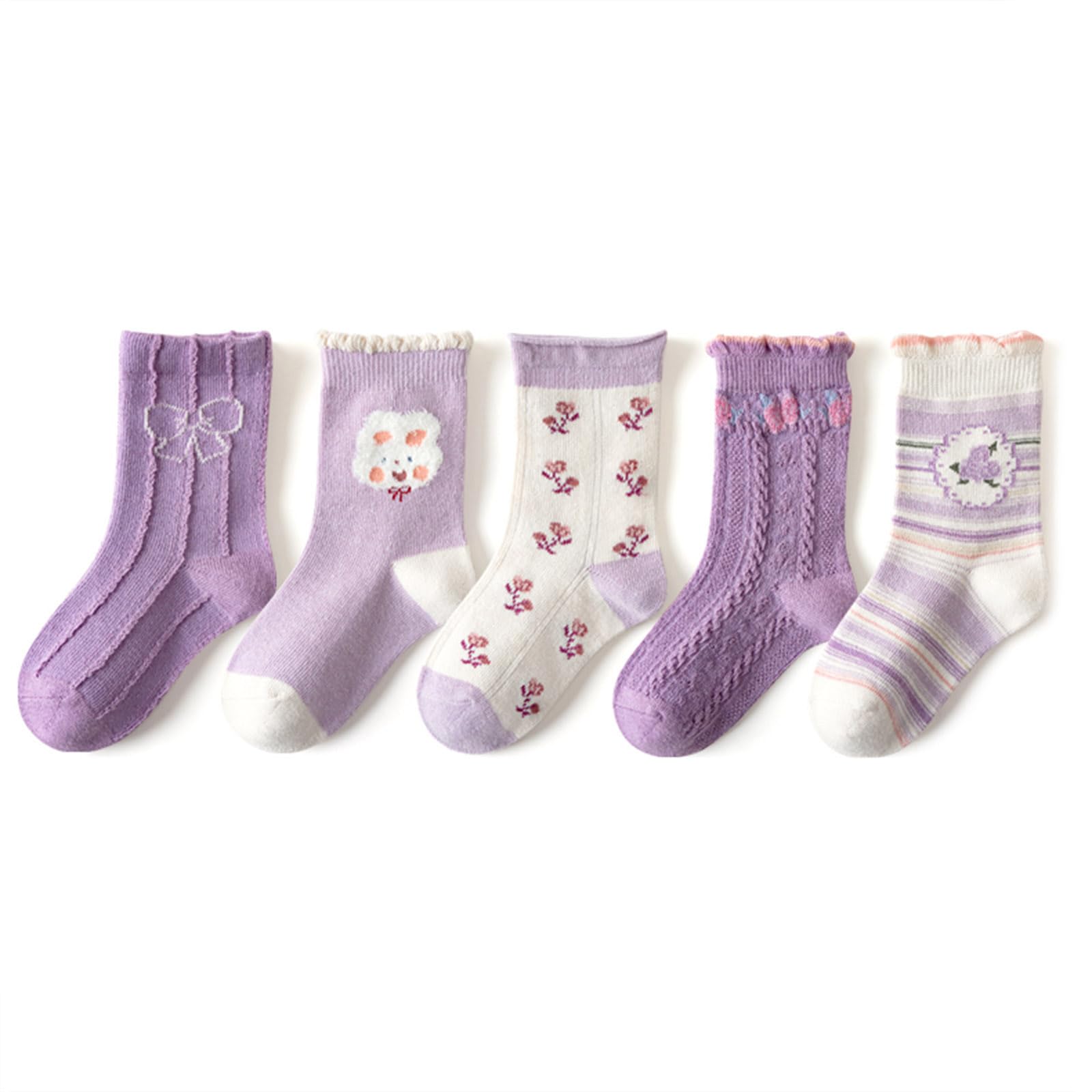 【送料無料】[konamiya] 靴下 キッズ 可愛い 女の子 靴下 子供 ガールズ 5足セット カラフルソックス ..