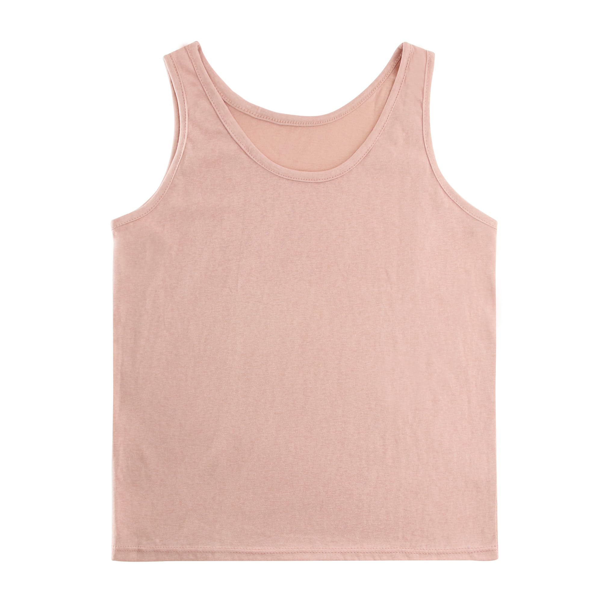 【送料無料】[KISBINI] タンクトップ レディース 女性 トップス 肌着 脇隠し 綿 インナーシャツ ベーシック 下着 夏服 ノースリーブ キャミソール おしゃれ ファッション セクシー 着痩せ 無地 人気 女の子 S M L XL 色：ピンク、サイズ：XL