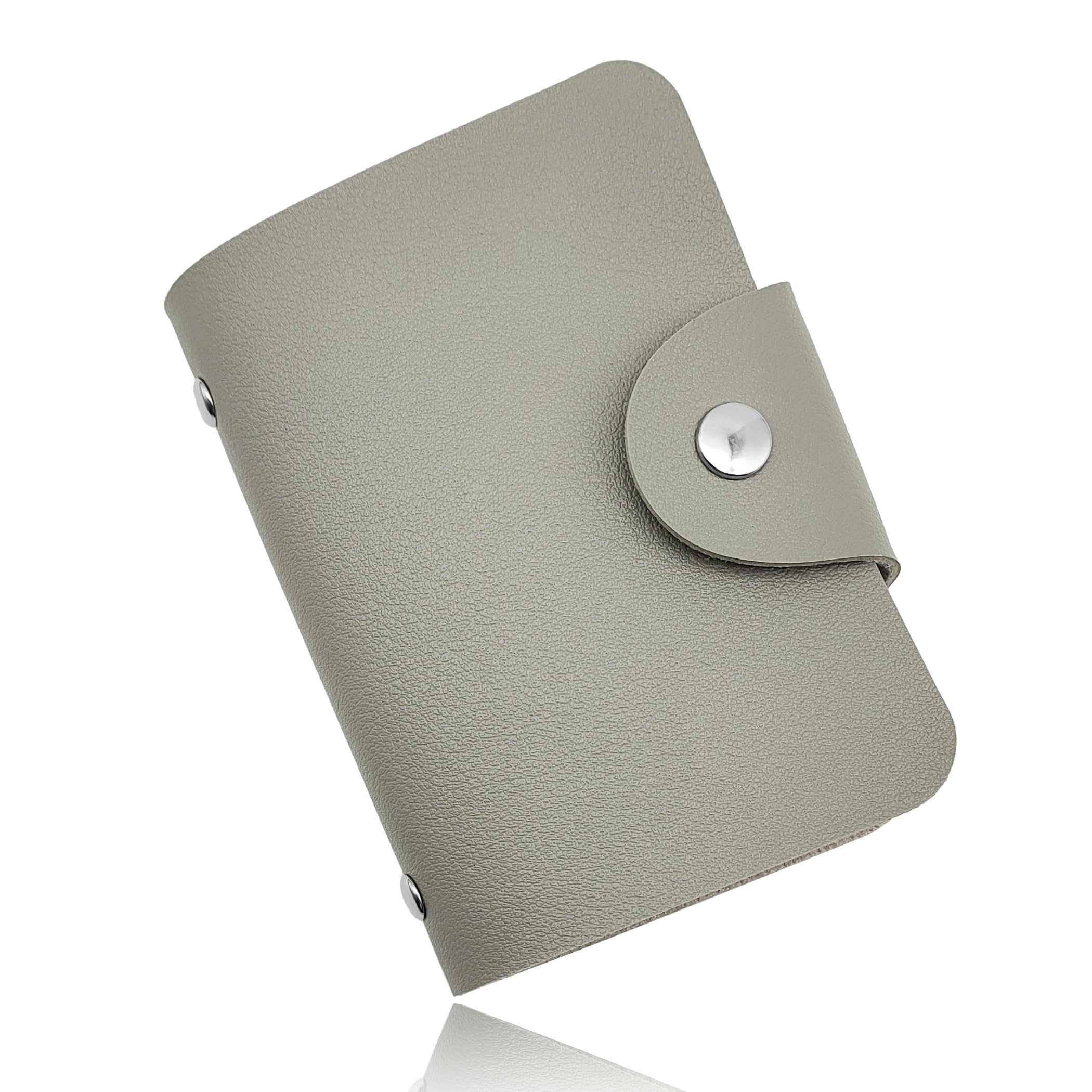 【送料無料】[kakatrend] スキミング防止 RFIDブロック カードケース | スリムPU素材 24枚収納 | ビジネス＆カジュアルに最適 色：Gray