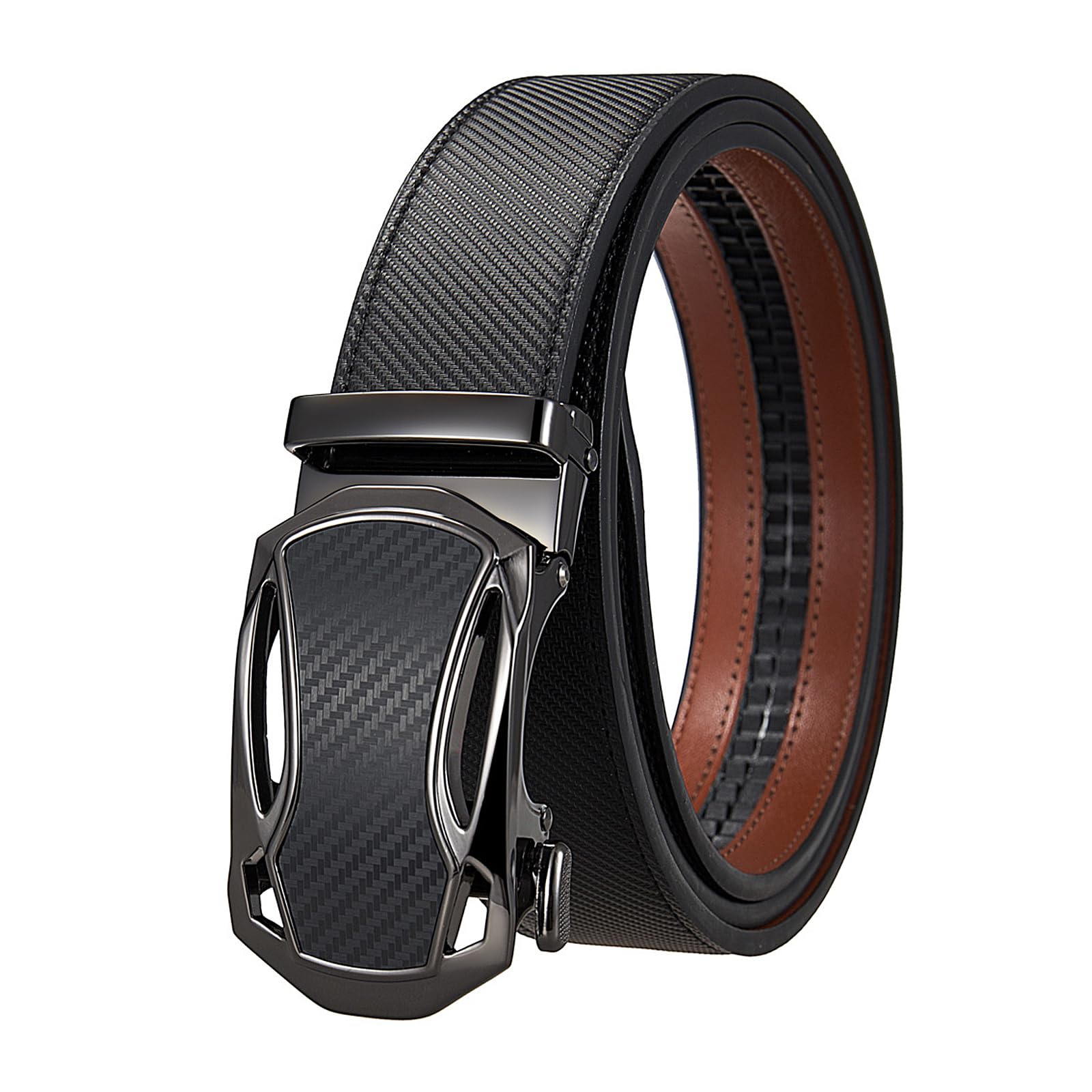 【送料無料】[JunLTX]ベルト メンズ ビジネス 大きいサイズ オートロック 穴なし スーツ ベルト 無段階..