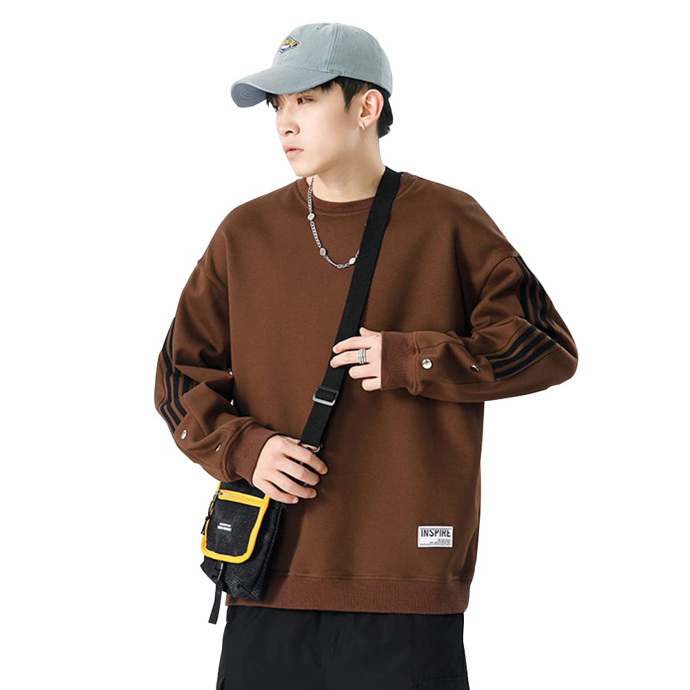 【送料無料】[Maioule] トレーナー メンズ 薄手 無地 おしゃれ スウェット tシャツ 長袖 プルオーバー ..