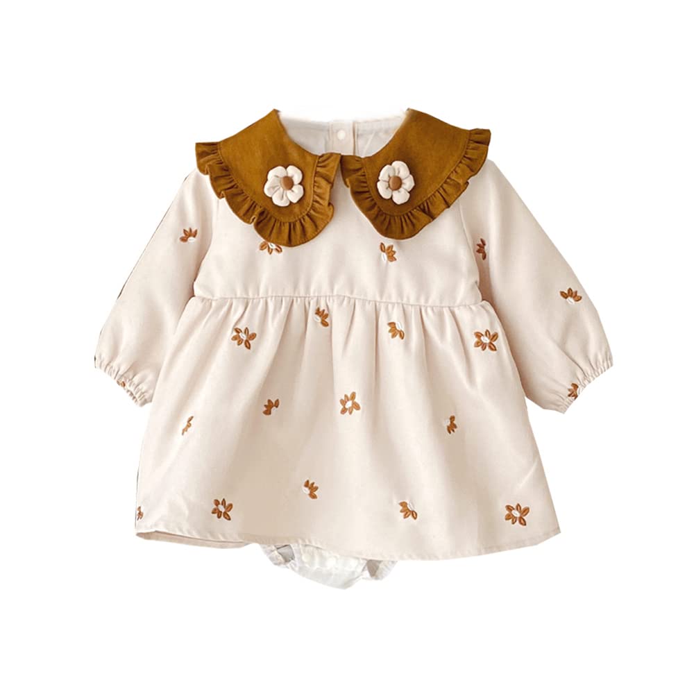 【送料無料】[Baby koi] ベビー服子供服女の子洋服春秋長袖ワンピーススカート付きコーデュロイ普段着..