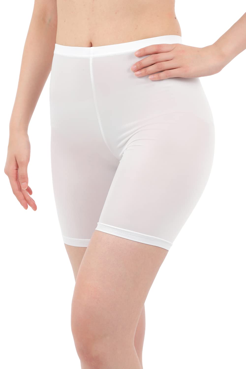 【送料無料】[Liapom] 涼感 UV加工 レギンス 接触冷感 吸水速乾 サラサラ快適 夏用 スパッツ レディース 色：G【白3分丈 M-L】、サイズ：Free Size