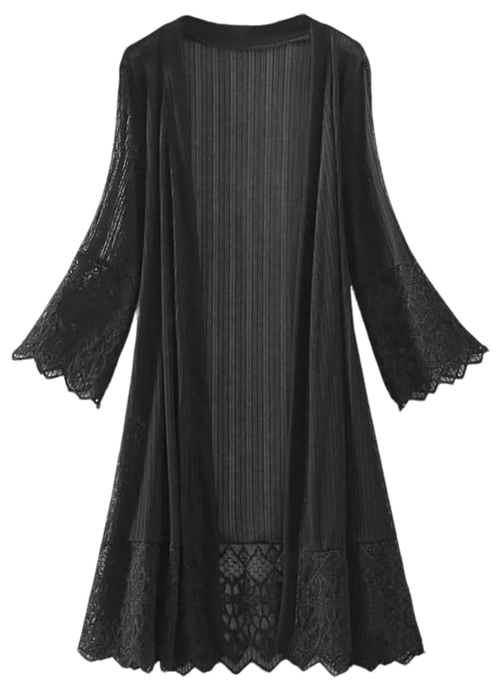 【送料無料】[Ekieta] カーディガン レディース 夏 UVカット ロングカーディガン レース 薄手 羽織 透..