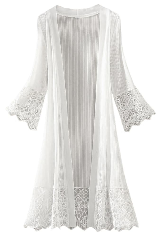 【送料無料】[Ekieta] カーディガン レディース 夏 UVカット ロングカーディガン レース 薄手 羽織 透..