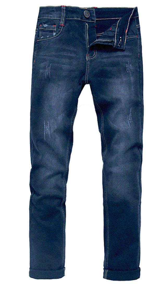 【送料無料】[Laquest] （ラクエスト） ヴィンテージ加工 ストレッチ ストレート ジーンズ 薄手 色：イ..