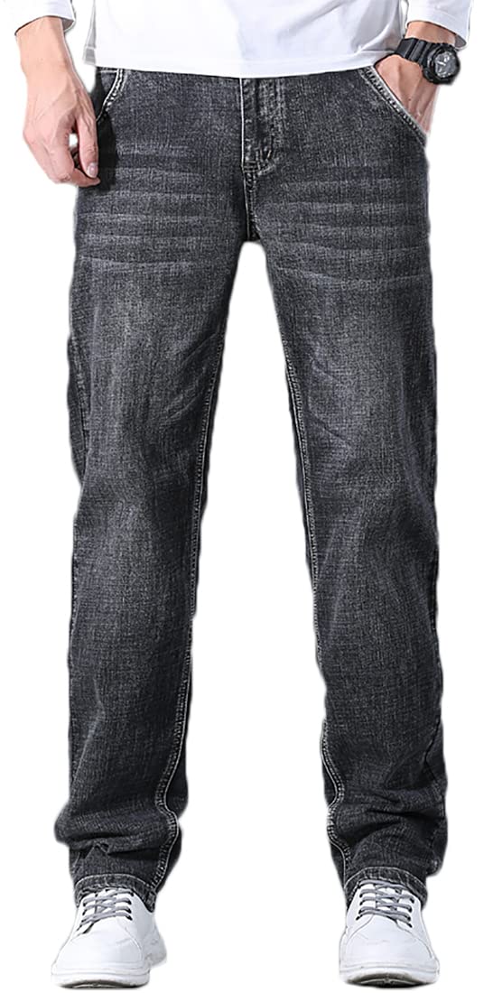 【送料無料】[Laquest] （ラクエスト） ストレート シルエット デニムパンツ ストレッチ メンズ デニム ジーンズ やや薄手 色：ブラック、サイズ：30